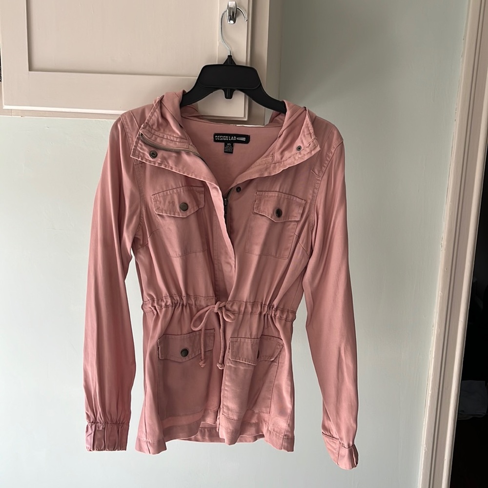 Lightweight Adorable Pink Zipper Jacket with Hood